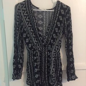 Black pattern romper